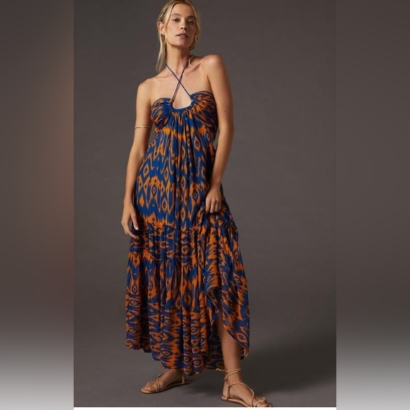 Anthropologie X Verb by Pallavi Singhee | Cut-Out Maxi Romantic Halter Dress XS - Picture 2 of 12